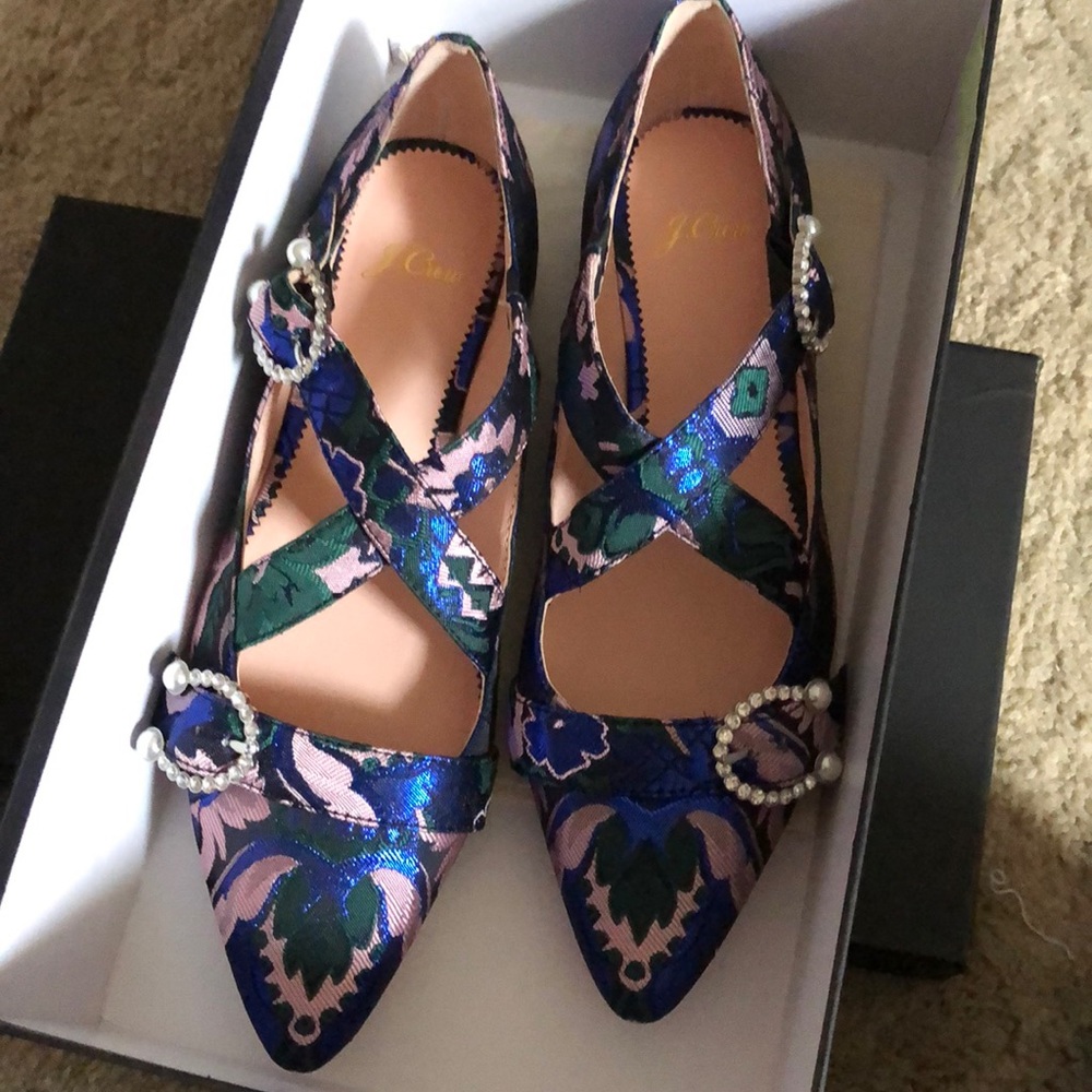 J. Crew Brocade Marina flats